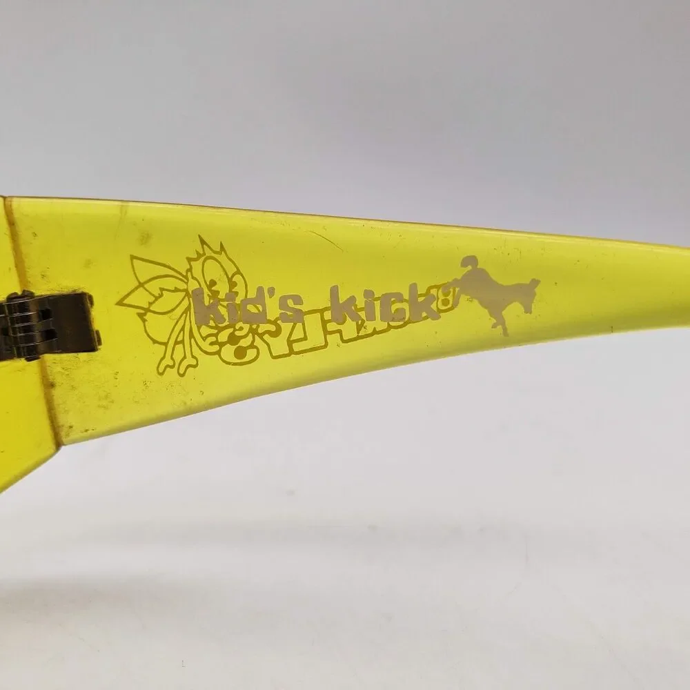 Vintage BLACK FLYS Sunglasses 'Kid's Kick' Clear Yellow VTG